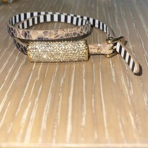 Henri Bendel wrap snake skin and rhinestone bracelet